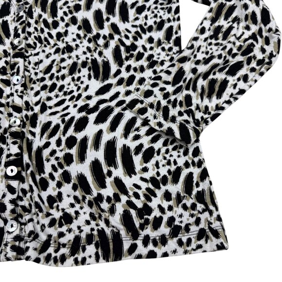 Chico's Women's LS V-Neck Button Front Cardigan Top Animal Print, Size 2 /US L - Picture 4 of 7